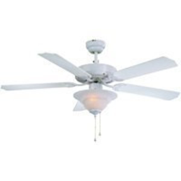 Boston Harbor Boston Harbor CF-B552+1F242WH Ceiling Fan, With 1 Dome Light, 52In, White CF-B552+1F242WH